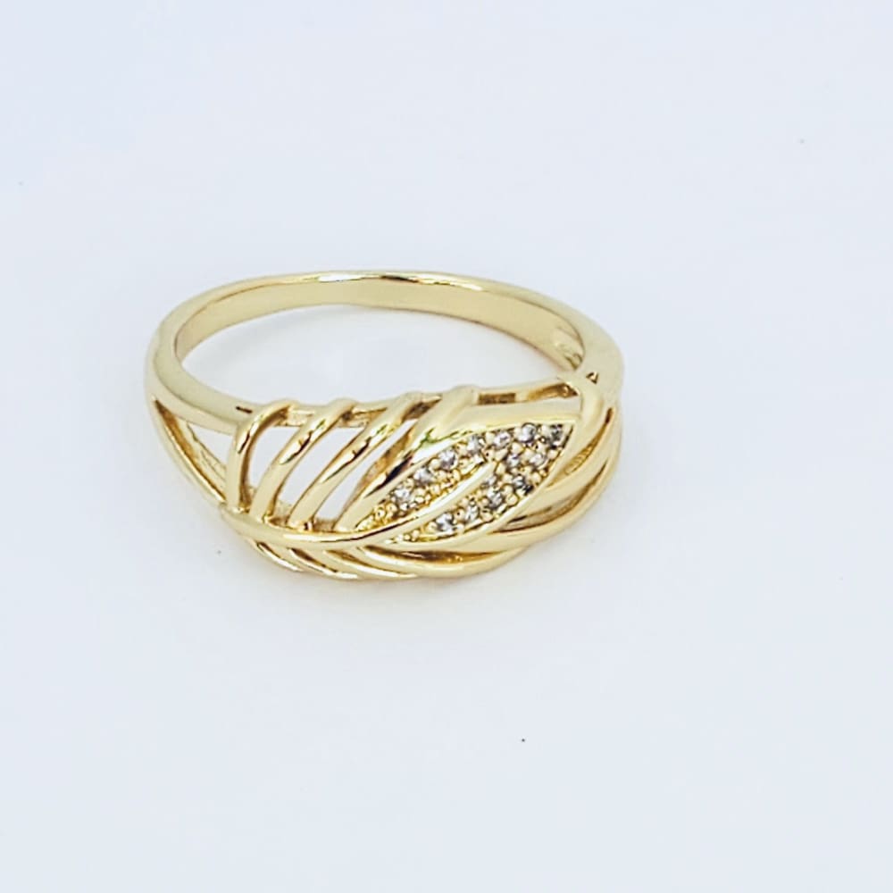 Leaf shape 14kts of gold plated ring rings