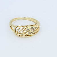 Leaf shape 14kts of gold plated ring rings