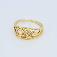 Leaf shape 14kts of gold plated ring rings