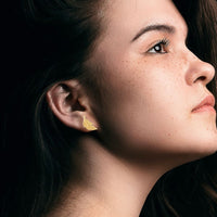 Leaf studs earrings 18k of gold plated earrings