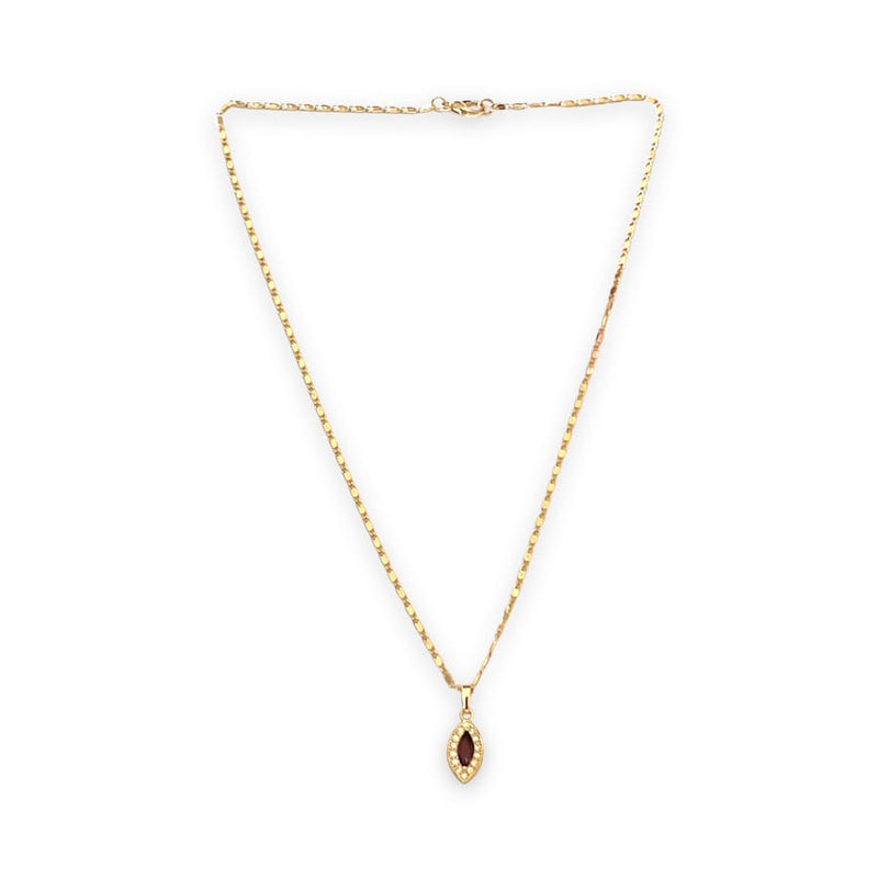 Lila oval shape 18k of gold plated chain necklace chains