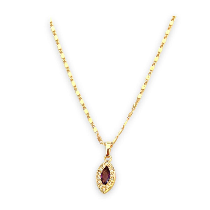 Lila oval shape 18k of gold plated chain necklace chains