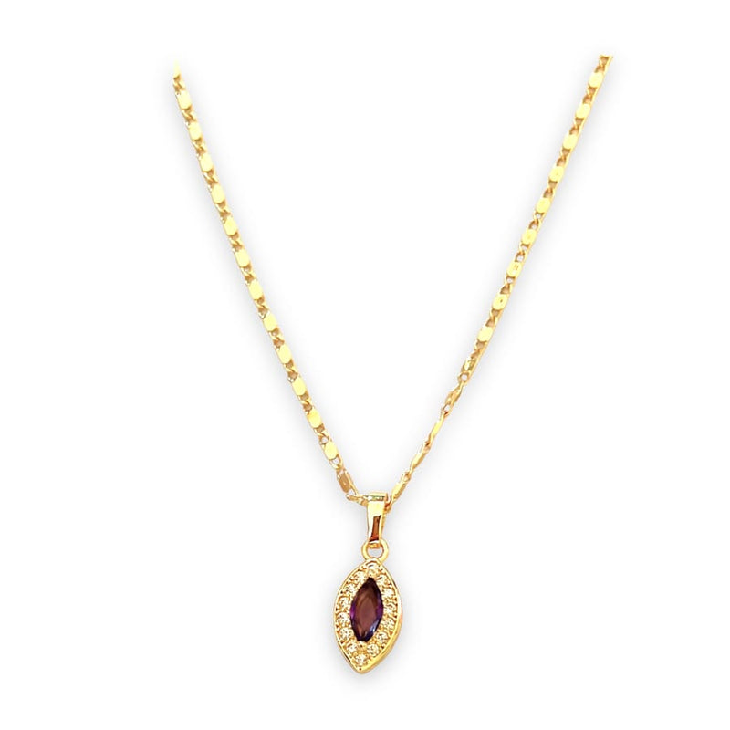 Lila oval shape 18k of gold plated chain necklace chains