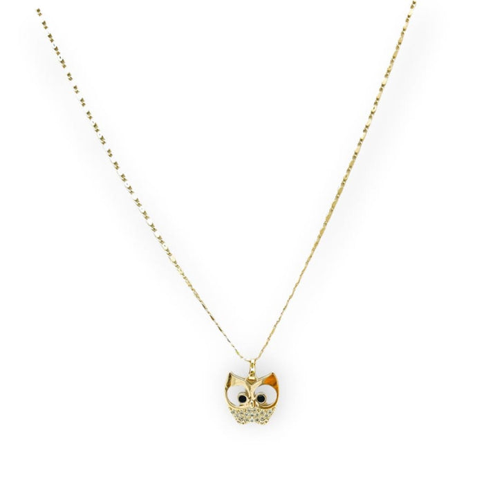 Loopy eyes owls necklace in 18k of gold plated chains