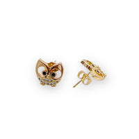 Loopy eyes owls studs earrings in 18k of gold plated earrings