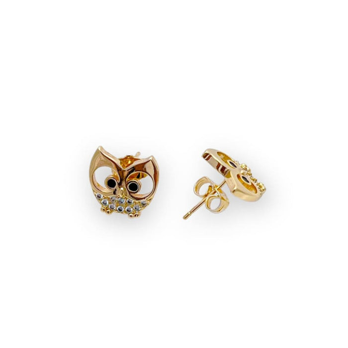 Loopy eyes owls studs earrings in 18k of gold plated earrings