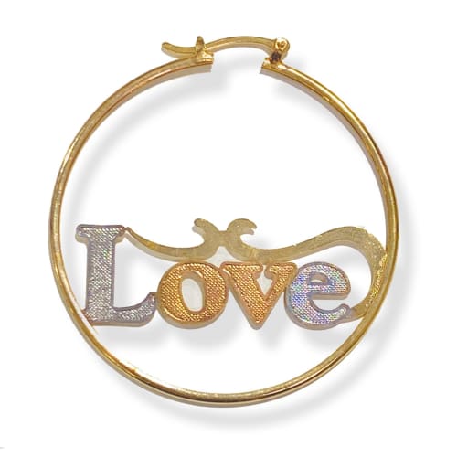 Love 18kts of gold plated earrings hoop earrings