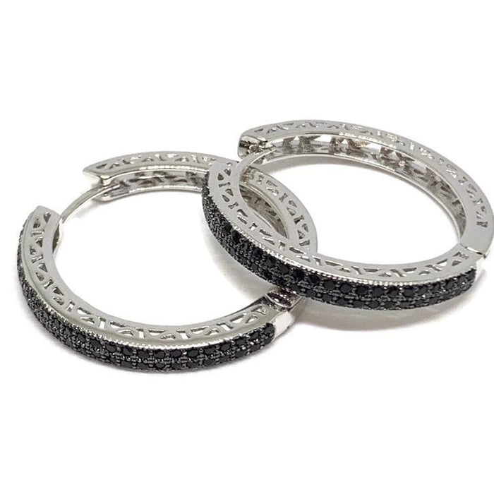 Love circle cz silver plated hoops earrings earrings