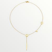 Love spelled necklace in 18k of gold plated chains