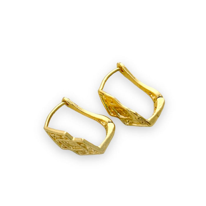 Lupita rectangular hoops earrings in 14k of gold plated earrings