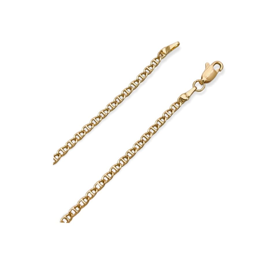 Mariner 3mm bracelet 18kts of gold plated 8.5’’l chains