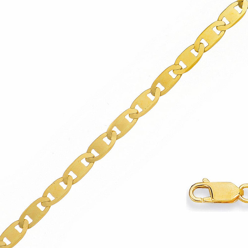 Mariner 4mm 18k gold plated chain 18’’ chains