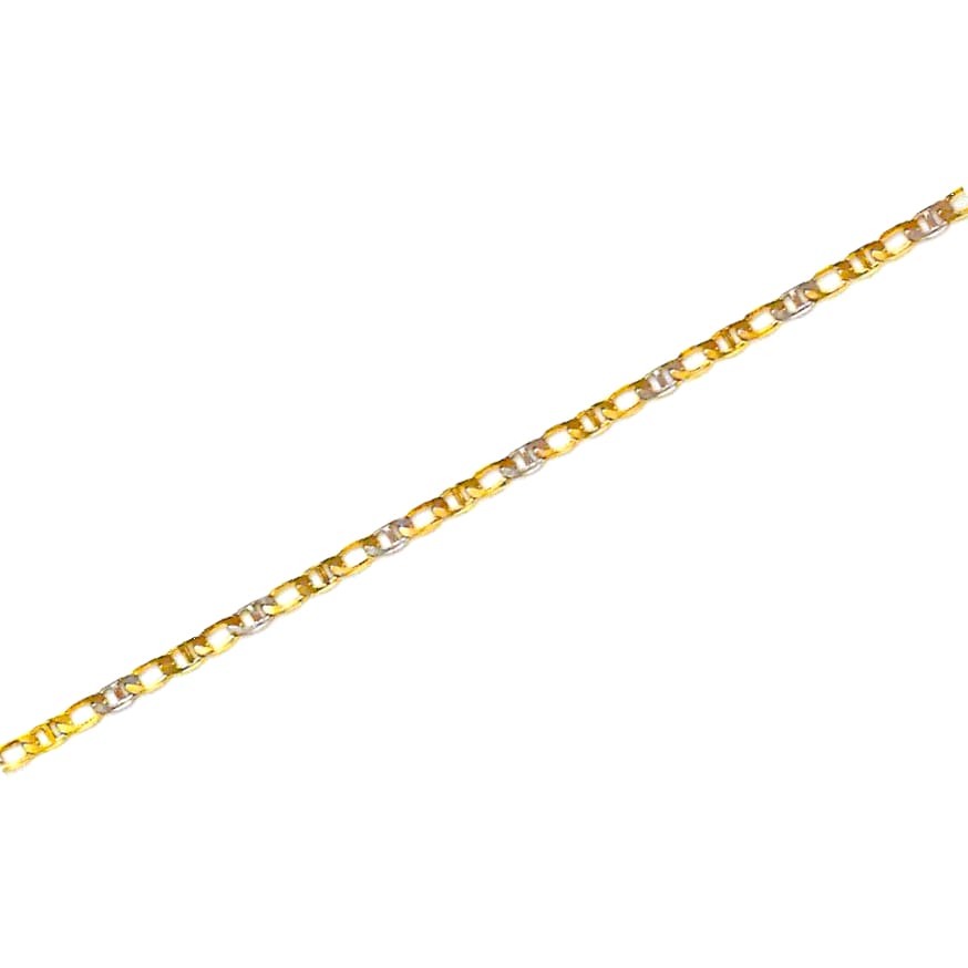 Mariner 6mm 2 tones anklet 18kts of gold plated 10 anklet