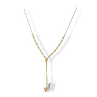 Mimi butterfly charm adjustable necklace in 18k of gold plated chains