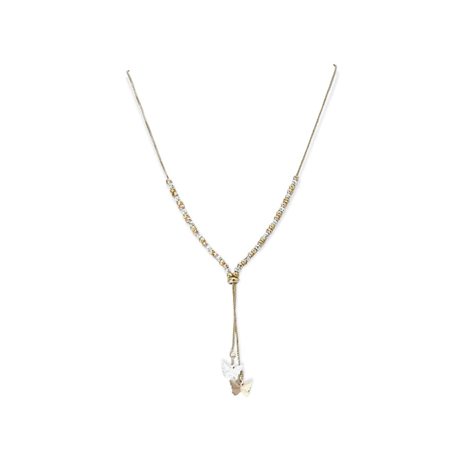 Mimi butterfly charm adjustable necklace in 18k of gold plated chains