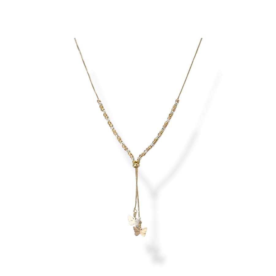 Mimi butterfly charm adjustable necklace in 18k of gold plated chains