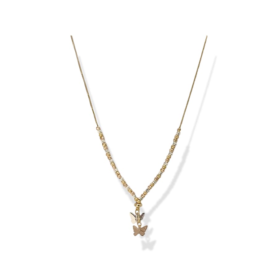 Mimi butterfly charm adjustable necklace in 18k of gold plated chains