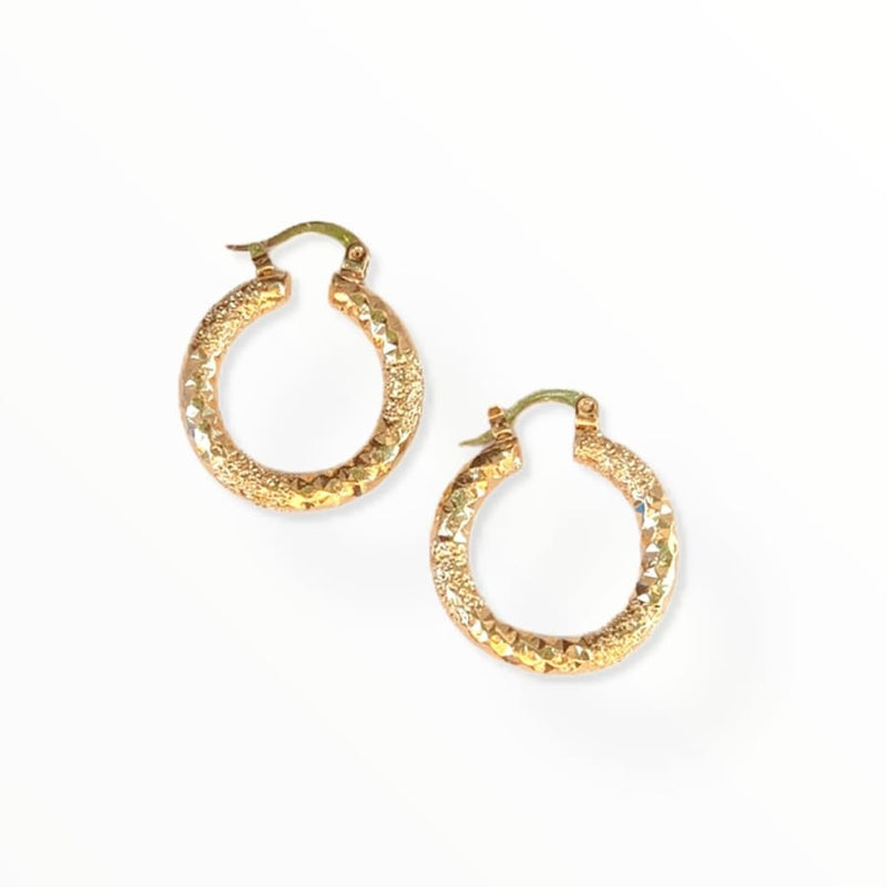 Mina diamond cut hoops in 18kt of gold plated earrings