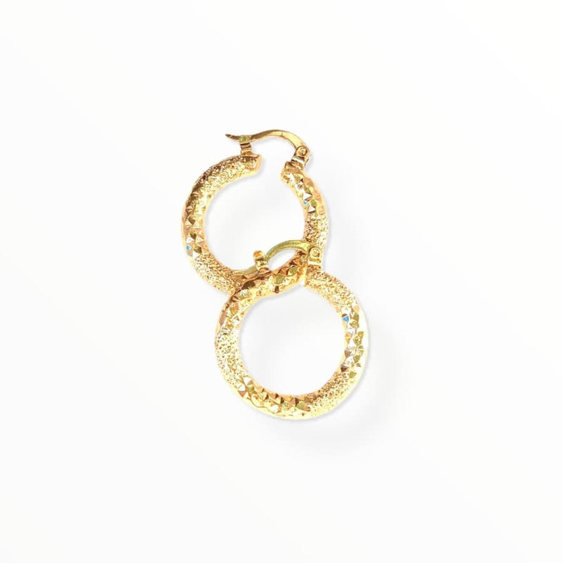 Mina diamond cut hoops in 18kt of gold plated earrings