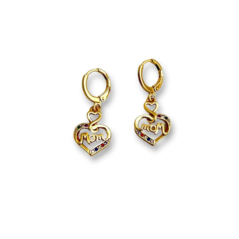 Mom heart earrings gold-filled earrings