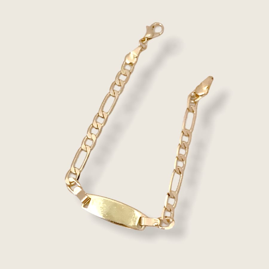 Oval kid’s id plate 18k of gold plated bracelet bracelets