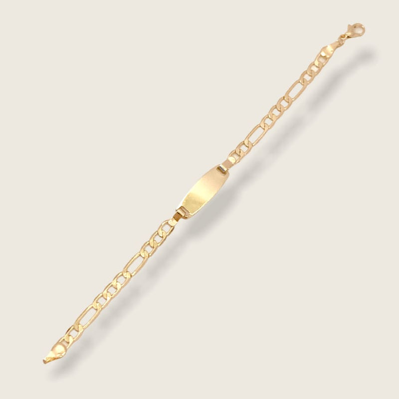 Oval kid’s id plate 18k of gold plated bracelet bracelets