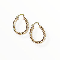 Oval thick braids hoops in 18k of gold plated earrings