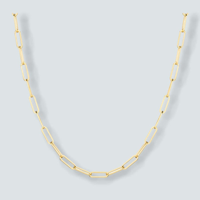 Paper clip 18k of gold plated chain