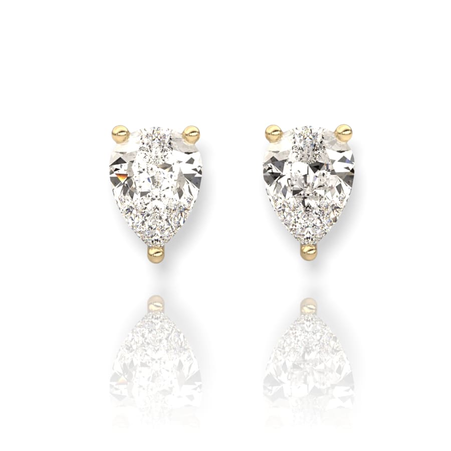 Pear shape cz stud earrings in 18k of gold plated