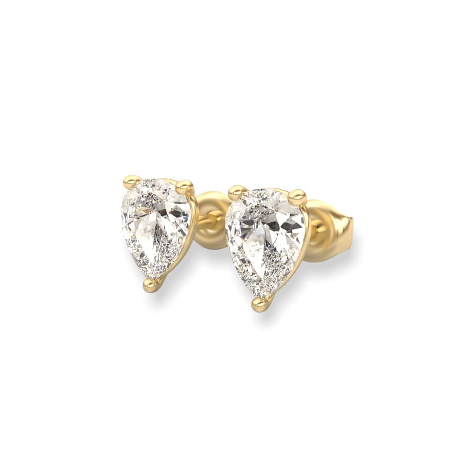 Pear shape cz stud earrings in 18k of gold plated