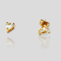 Pear shape cz stud earrings in 18k of gold plated