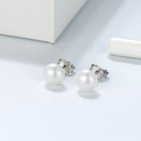 Pearls studs with sterling silver post earrings off white earrings