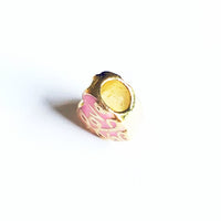 Pink love european bead charm 18kt of gold plated charms