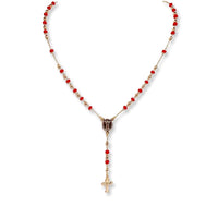 Red beads 3mm rosary 18kts of gold plated 20 rosaries