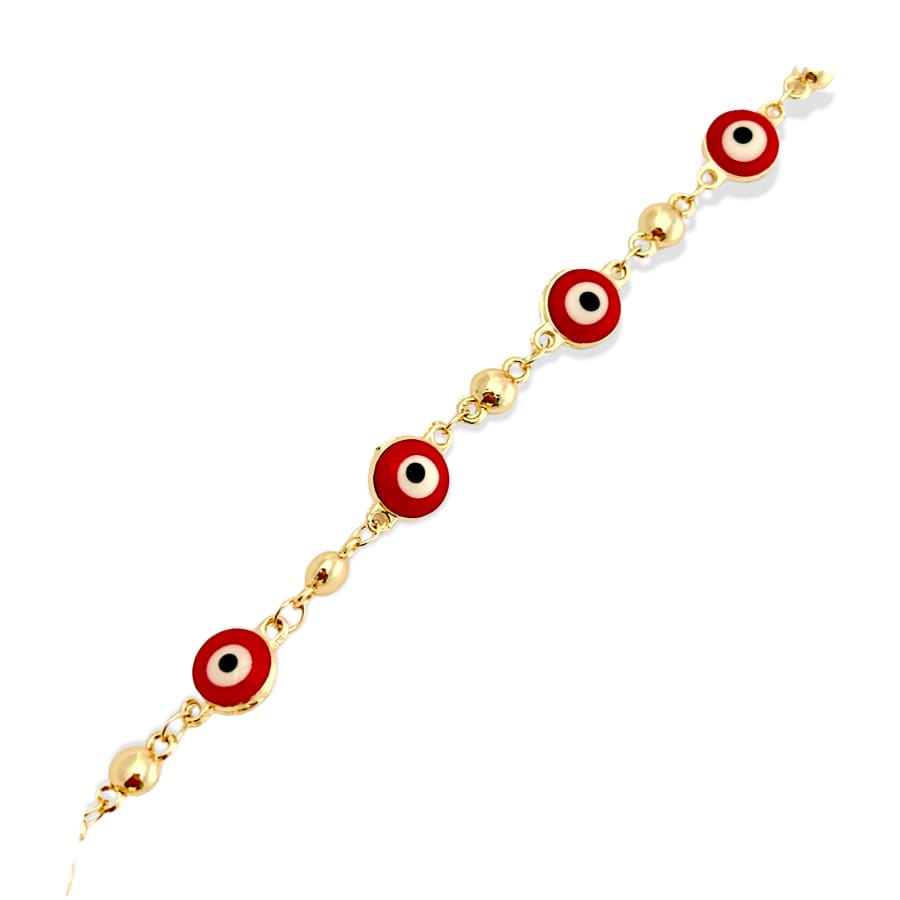 Red evil eye 18kts of gold plated bracelet evil eye link bracelets