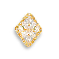 Rombo flower clear stones ring in 18k of gold plated rings