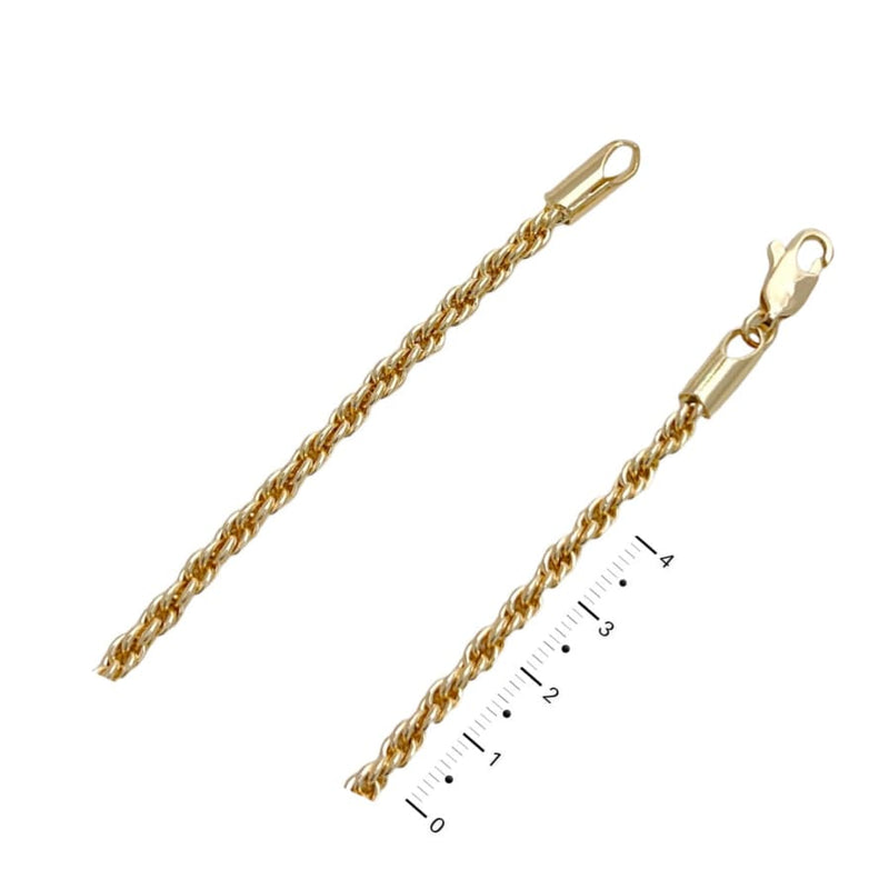 Rope bracelet 3mm in 18k of gold plated