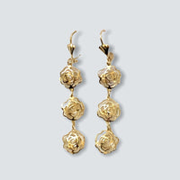 Rose earrings 18k of gold plated earrings