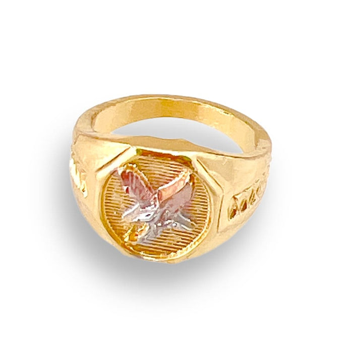 Rose silver and gold eagle ring in 18k of plated rings