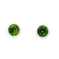 Royal blue cz studs 18kts of gold plated emerald green earrings