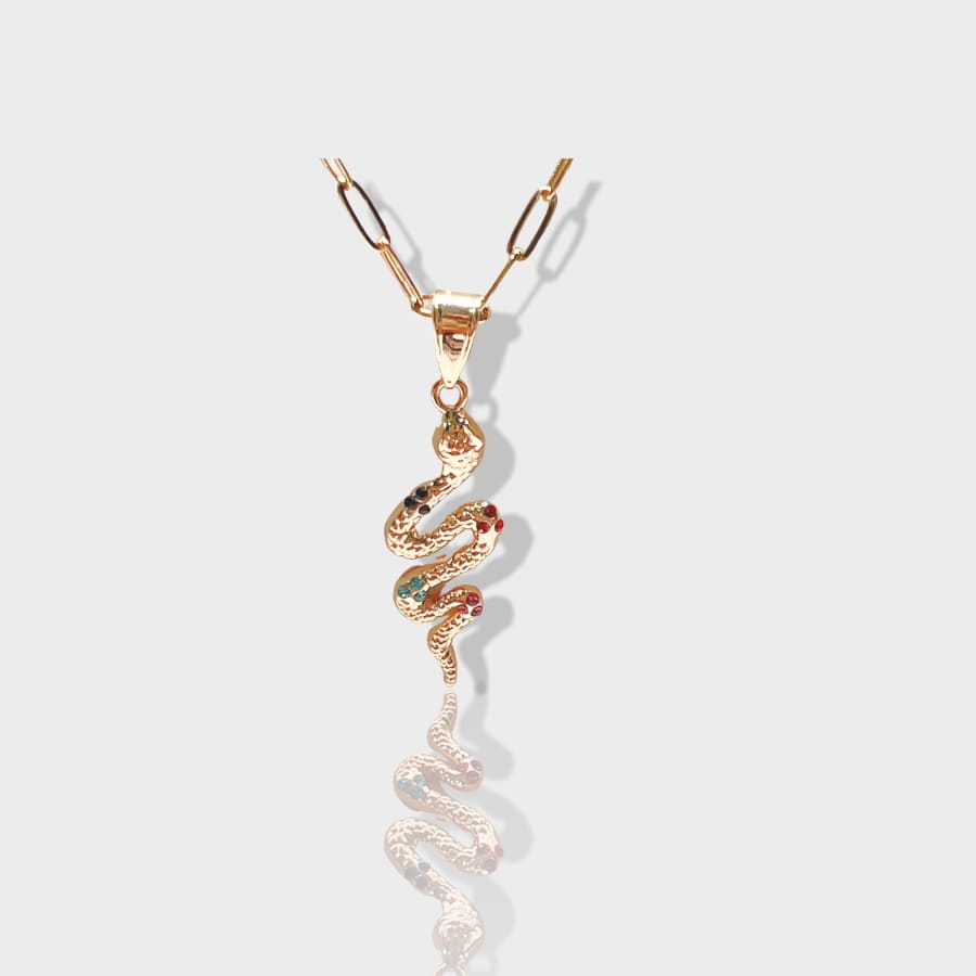 Rubi snake pendant in 18k of gold layering charms & pendants