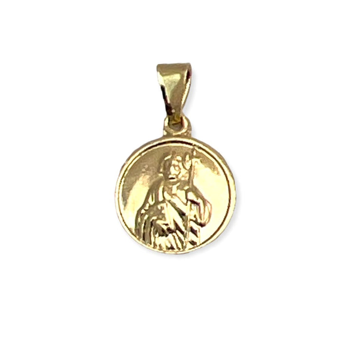 Saint jude san judas pendant 18kts of gold plated charms