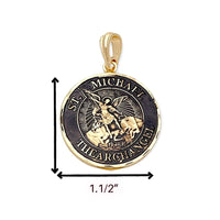 Saint michael archangel burnt like coin pendant charm charms & pendants