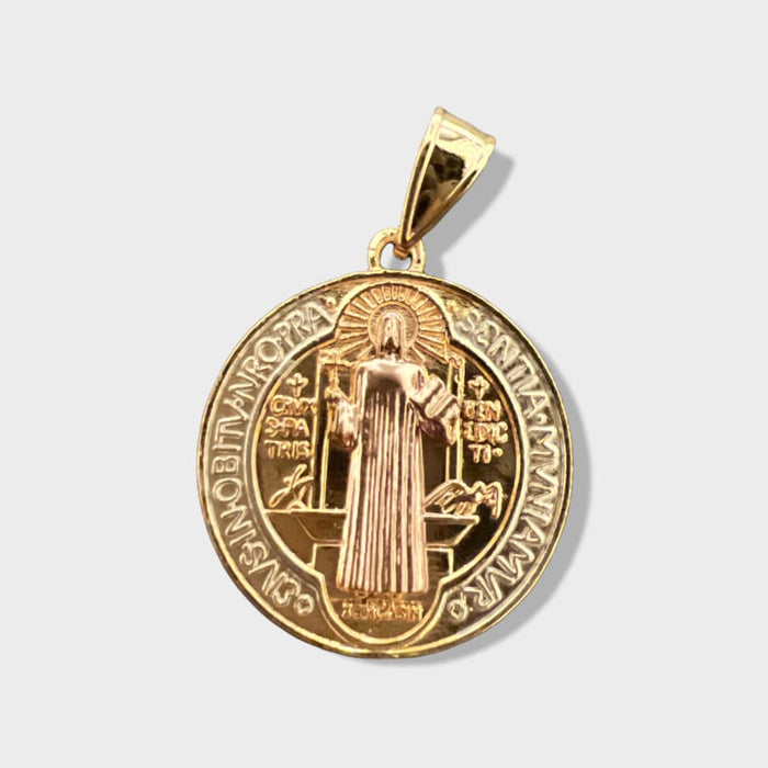 San benito 2 sides pendant in 18k of gold layering charms & pendants