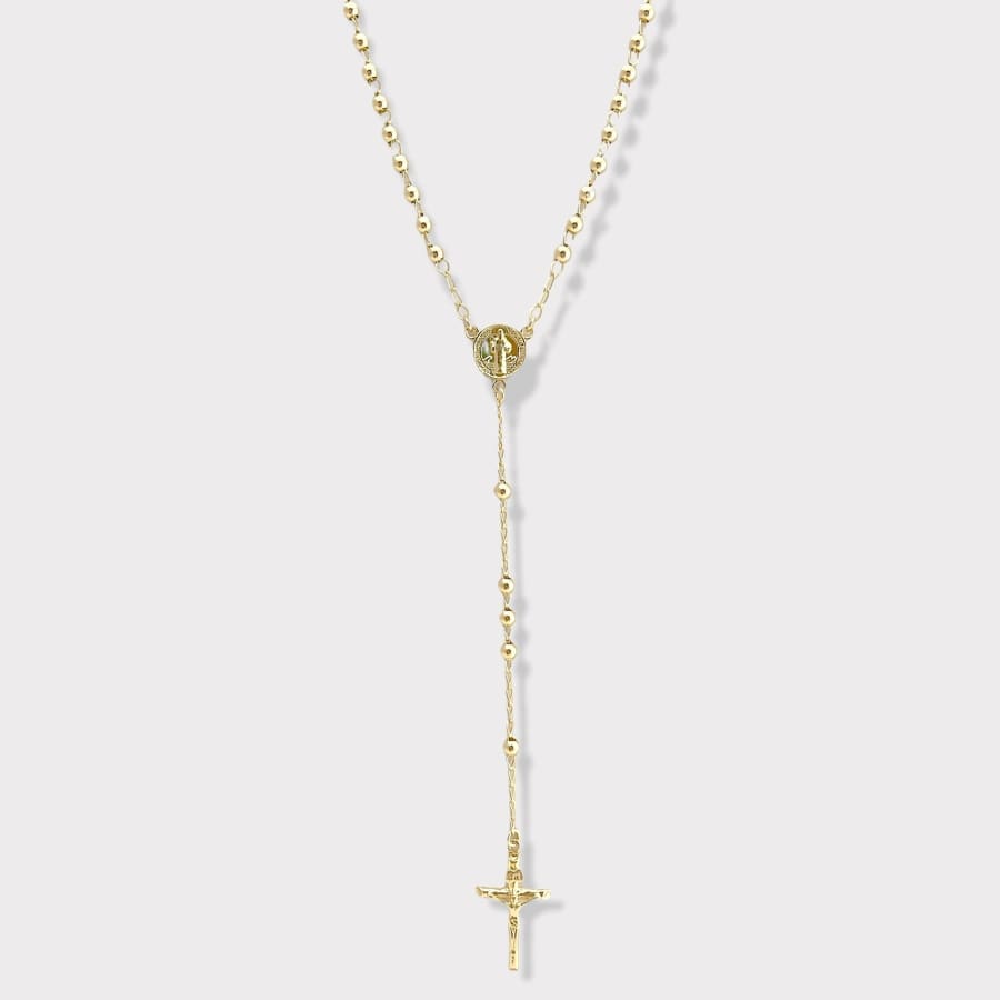 San benito double side gold plated rosary necklace rosary