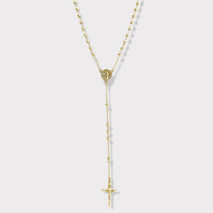 San benito double side gold plated rosary necklace rosary