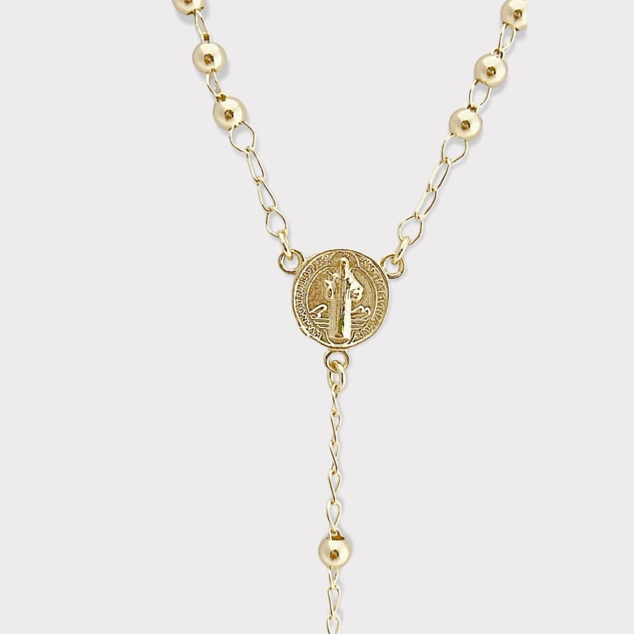 San benito double side gold plated rosary necklace rosary