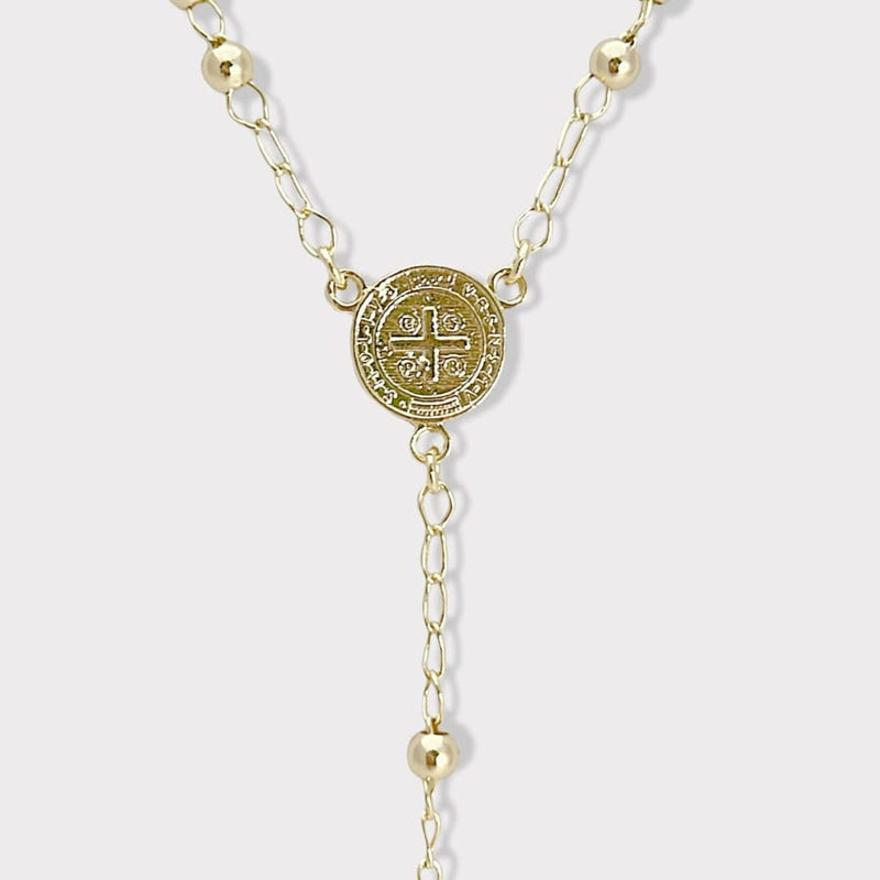 San benito double side gold plated rosary necklace rosary