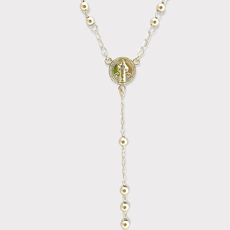 San benito double side gold plated rosary necklace rosary