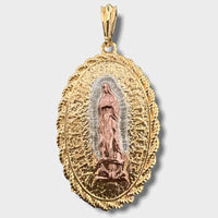 San judas and guadalupe 2 sides pendant in 18k of gold layering charms & pendants